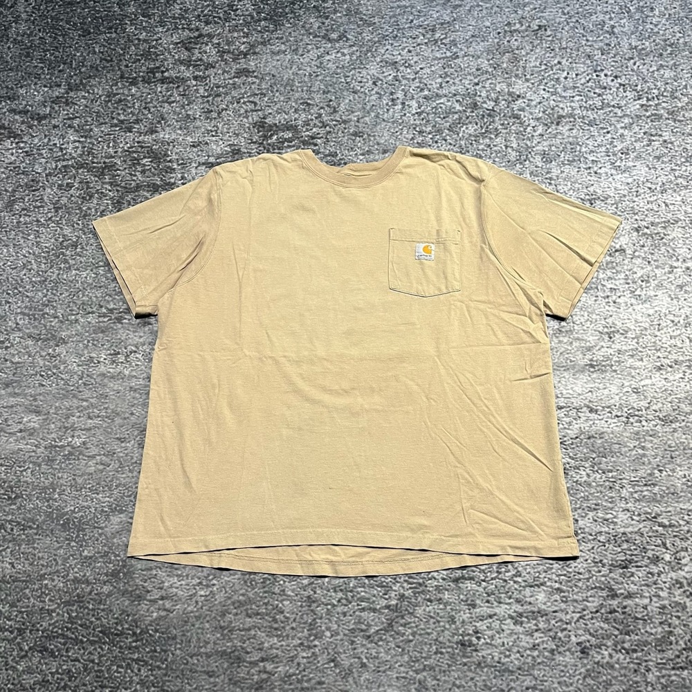 Carhartt Pocket Tee Shirt‎ Mens XL Tan Workwear Utility